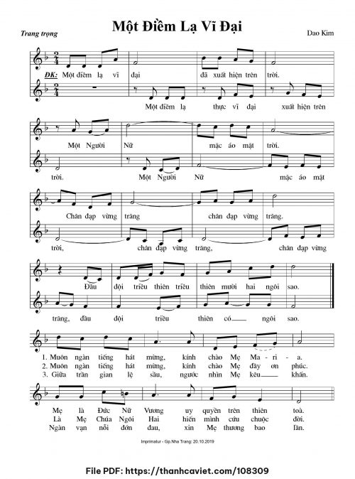 Một điềm lạ vĩ đại - Lm. Dao Kim - trang 1