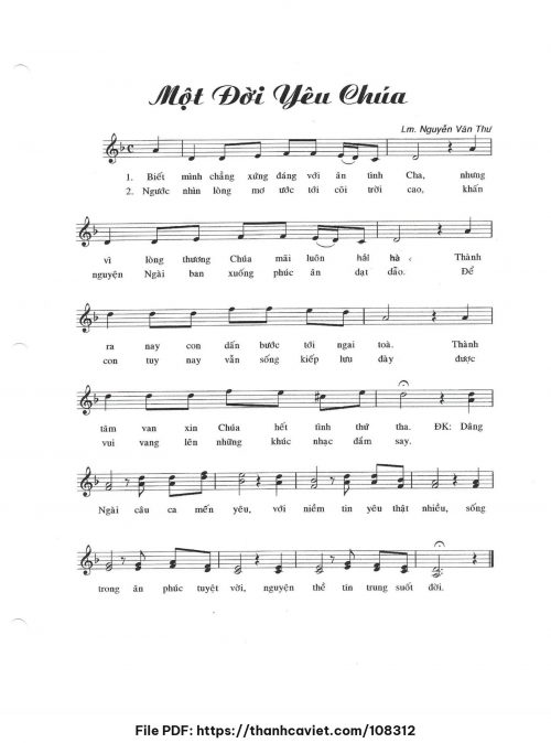 Một đời yêu Chúa - Lm. Nguyễn Văn Thư - trang 1