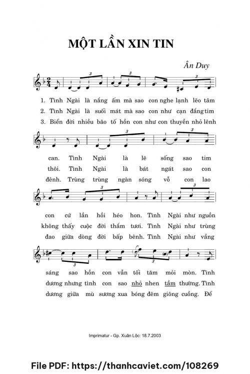 Một lần xin tin - Ân Duy - trang 1