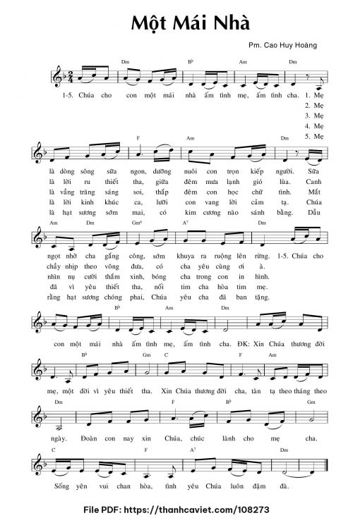 Một mái nhà - Cao Huy Hoàng - trang 1