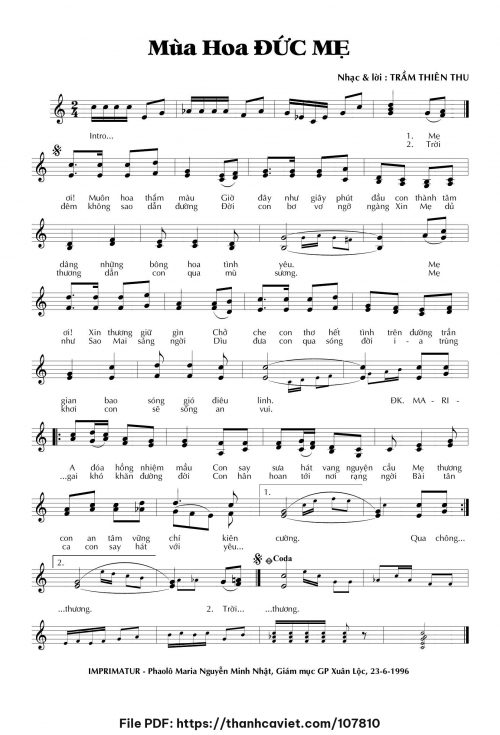 Mùa hoa Đức Mẹ - Trầm Thiên Thu - trang 1