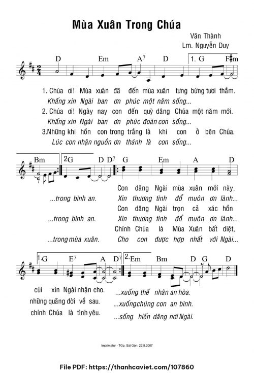 Mùa xuân trong Chúa - Lm. Nguyễn Duy - trang 1