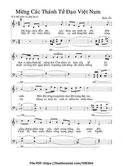 Mừng Các Thánh Tử Đạo Việt Nam - Kim Ân - trang 1