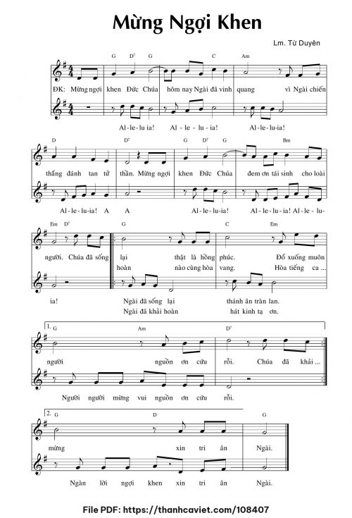 Mừng ngợi khen - Lm. Từ Duyên - trang 1