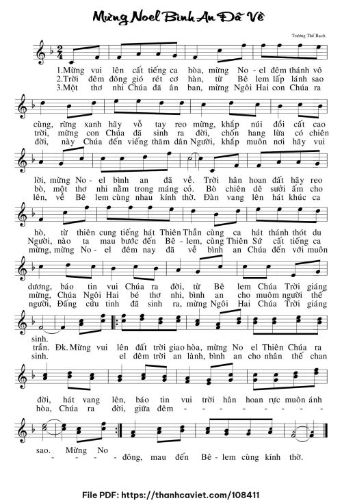 Mừng Noel bình an đã về - Trương Thế Bạch - trang 1