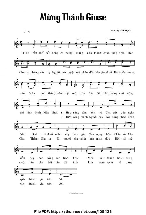 Mừng Thánh Giuse - Trương Thế Bạch - trang 1