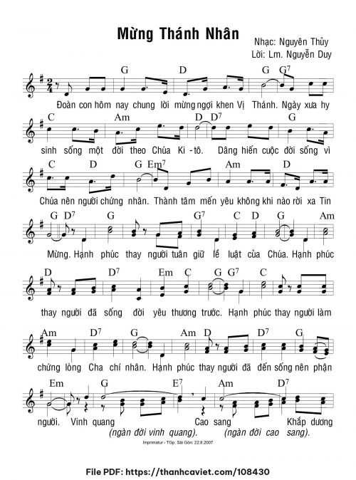 Mừng thánh nhân - Lm. Nguyễn Duy - trang 1
