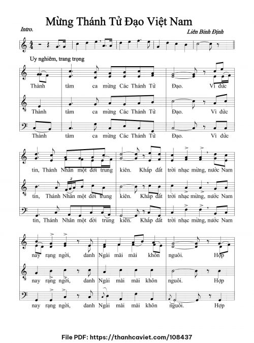 Mừng Thánh Tử Đạo Việt Nam - Liên Bình Định - trang 1