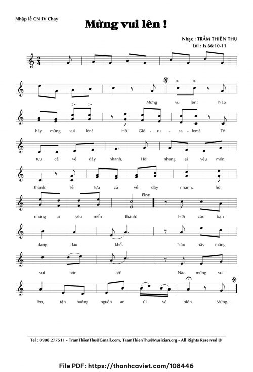 Mừng vui lên - Trầm Thiên Thu - trang 1