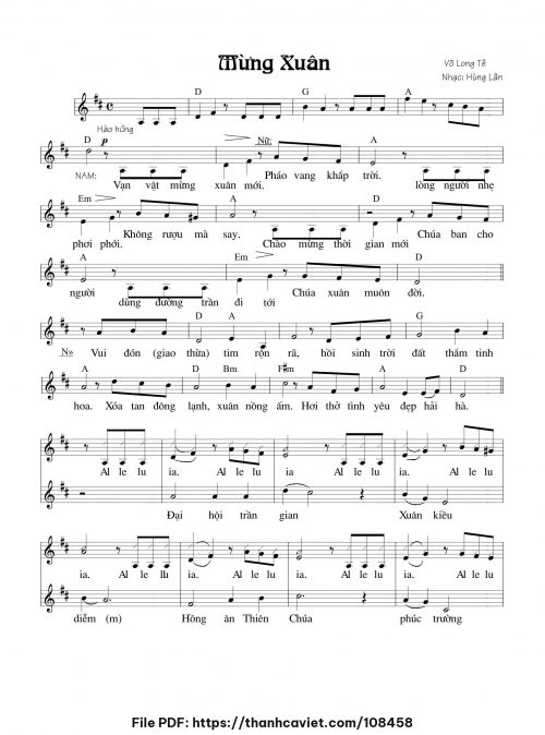 Mừng xuân - Hùng Lân - Võ Long Tê - trang 1