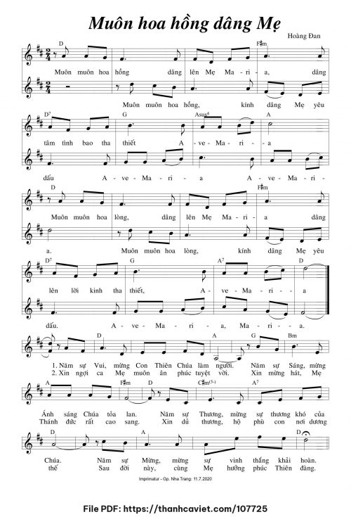 Muôn hoa hồng dâng Mẹ - Hoàng Đan - trang 1