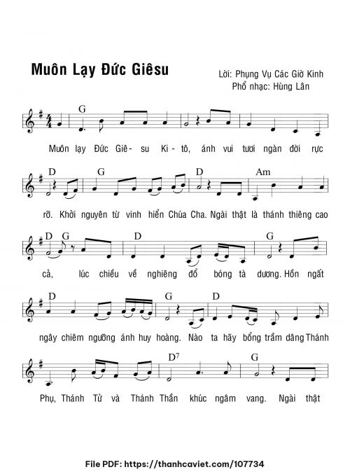 Muôn lạy Đức Giêsu - Hùng Lân - trang 1