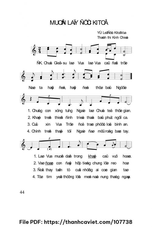Muôn lạy Đức Kitô - Lm. Nguyễn Duy - trang 1