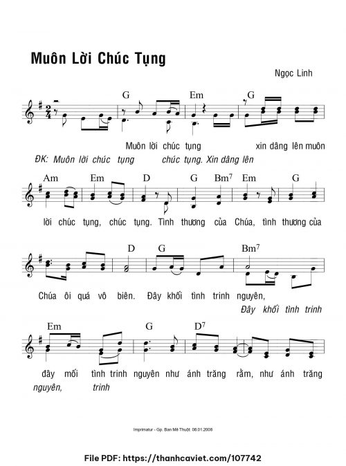 Muôn lời chúc tụng - Ngọc Linh - trang 1