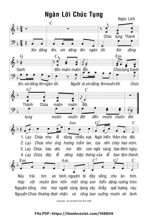Ngàn lời chúc tụng - Ngọc Linh - trang 1