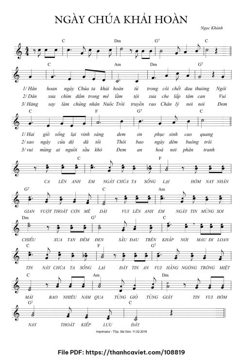 Ngày Chúa khải hoàn - Ngọc Khánh - trang 1