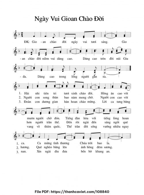 Ngày vui Gioan chào đời - Chưa biết - trang 1