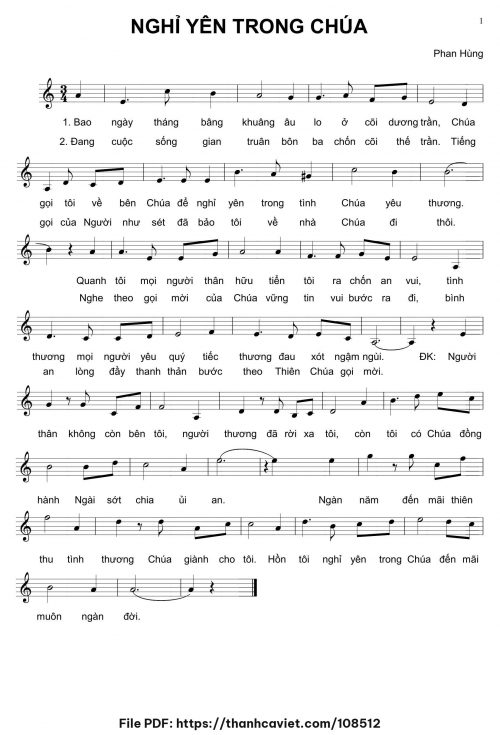 Nghỉ yên trong Chúa - Phan Hùng - trang 1