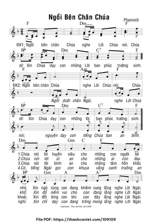 Ngồi bên chân Chúa - Phanxicô - trang 1