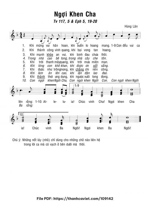Ngợi khen Cha - Hùng Lân - trang 1