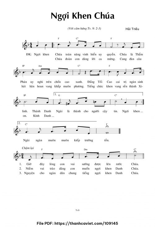 Ngợi khen Chúa - Hải Triều - trang 1