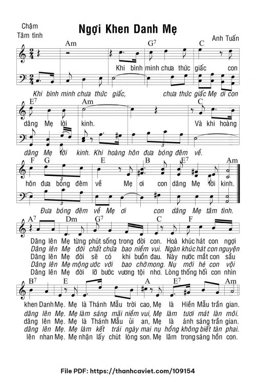 Ngợi khen danh Mẹ - Anh Tuấn - trang 1