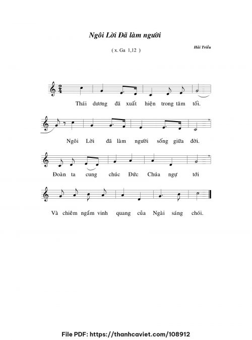 Ngôi Lời đã làm người - Hải Triều - trang 1