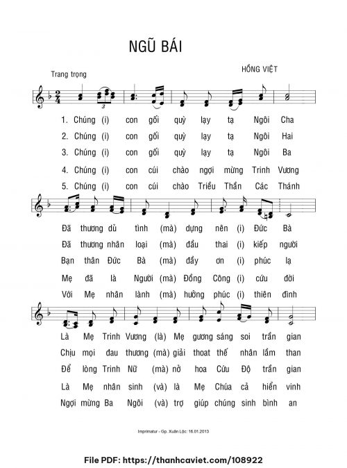 Ngũ bái - Hồng Việt - trang 1