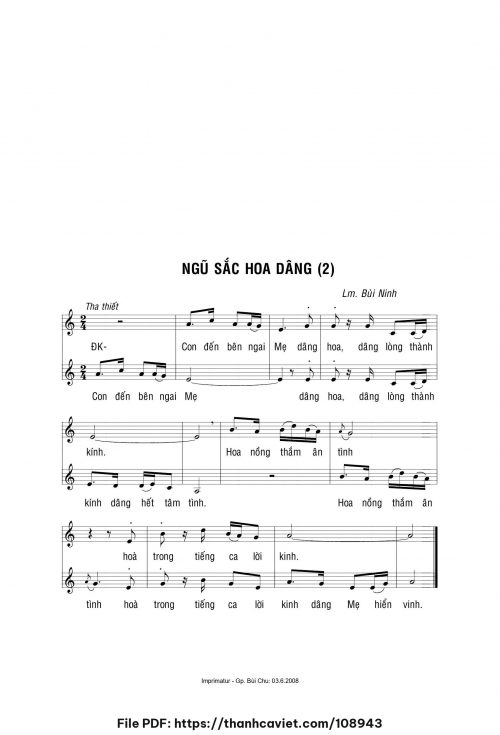 Ngũ sắc dâng hoa 2 - Lm. Bùi Ninh - trang 1