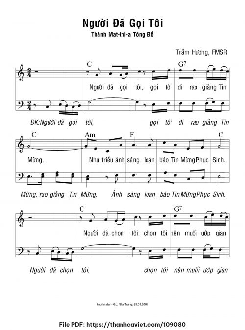 Người đã gọi tôi - Sr. Trầm Hương - trang 1