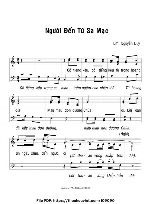 Người đến từ sa mạc - Lm. Nguyễn Duy - trang 1
