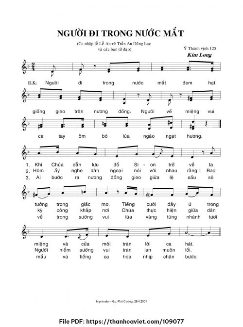 Người đi trong nước mắt - Lm. Kim Long - trang 1