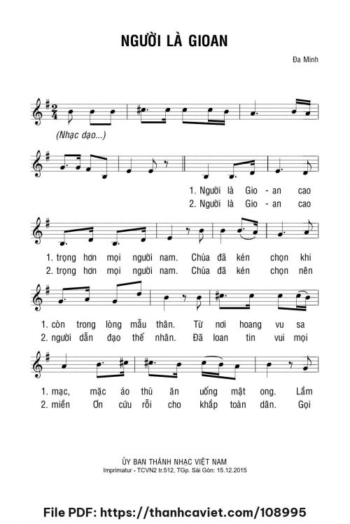 Người là Gioan - Đa Minh - trang 1