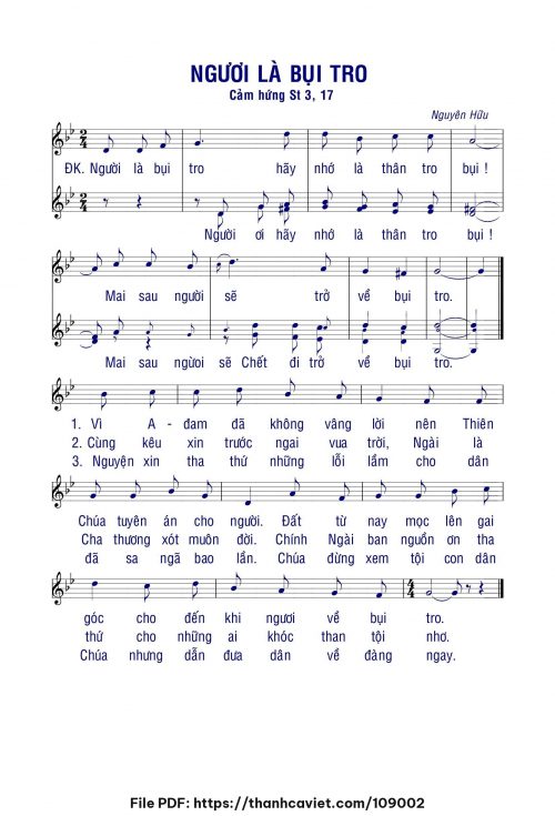 Người là tro bụi - Lm. Nguyên Hữu - trang 1