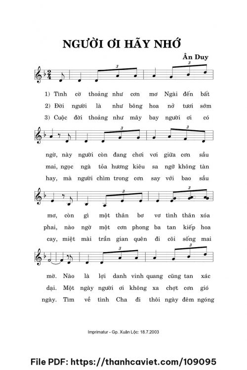 Người ơi hãy nhớ - Ân Duy - trang 1