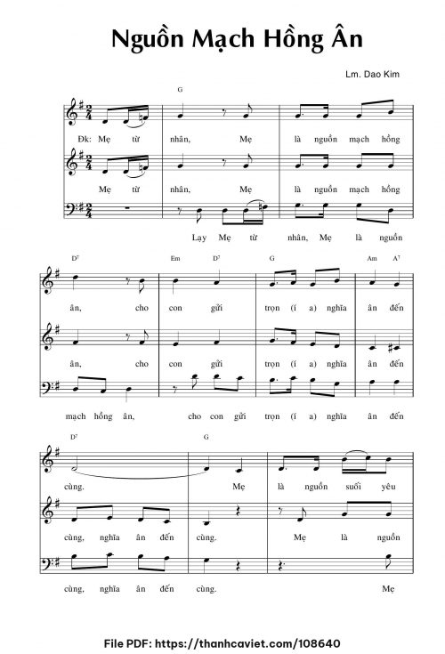 Nguồn mạch hồng ân - Lm. Dao Kim - trang 1
