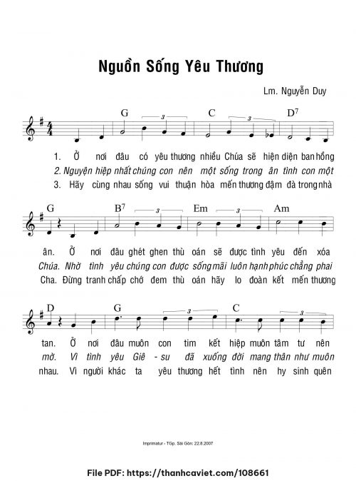 Nguồn sống yêu thương - Lm. Nguyễn Duy - trang 1