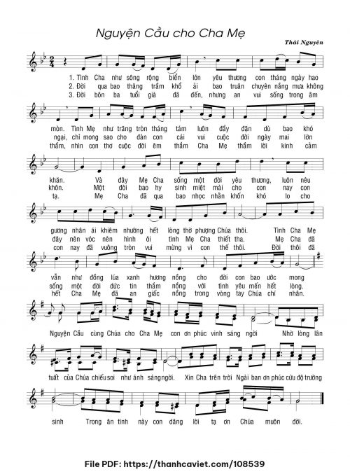 Nguyện cầu cho cha mẹ - Lm. Thái Nguyên - trang 1