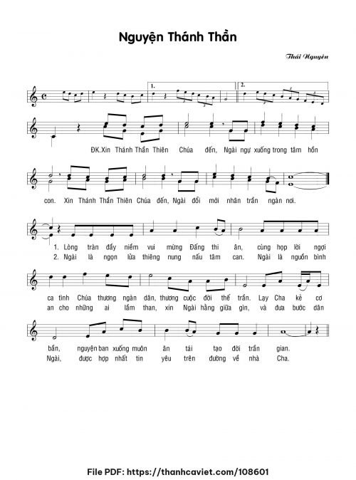 Nguyện Thánh Thần - Lm. Thái Nguyên - trang 1
