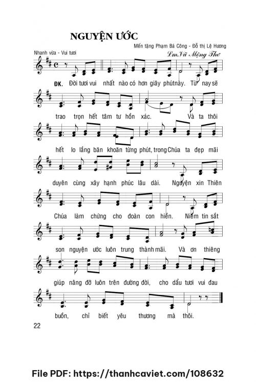 Nguyện ước - Lm. Vũ Mộng Thơ - trang 1