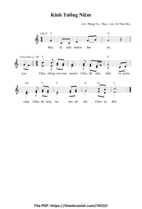 Kinh Tưởng niệm - Lm. Vũ Thái Hòa - trang 1