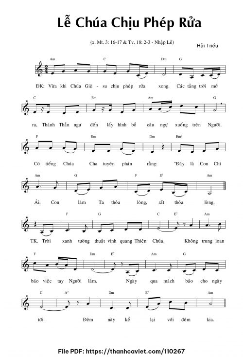 Lễ Chúa chịu phép rửa - Hải Triều - trang 1