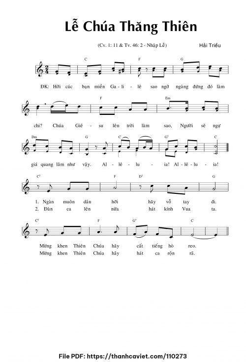 Lễ Chúa thăng thiên - Hải Triều - trang 1