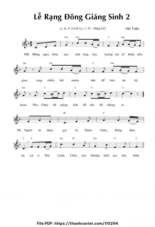 Lễ rạng đông Giáng Sinh 2 - Hải Triều - trang 1