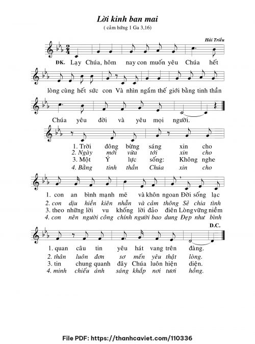 Lời kinh ban mai - Hải Triều - trang 1