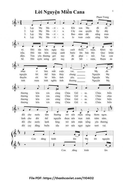 Lời nguyện miền Cana - Phạm Trung - trang 1