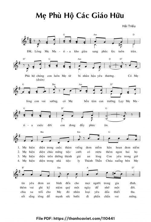 Mẹ phù hộ các Giáo hữu - Hải Triều - trang 1