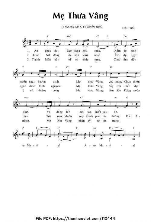 Mẹ thưa vâng - Hải Triều - trang 1