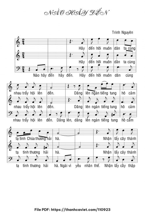 Nào hãy đến - Sr. Trinh Nguyên - trang 1