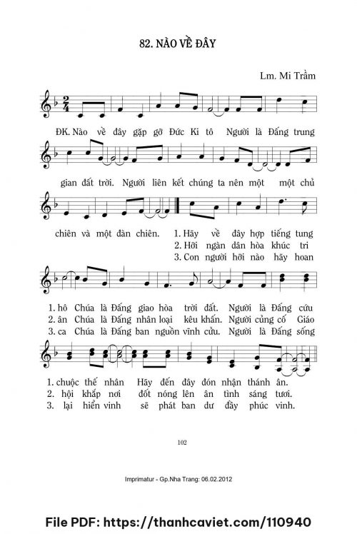 Nào về đây - Lm. Mi Trầm - trang 1